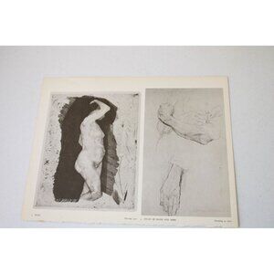 KÄTHE KOLLWITZ Nude Greeting Self Portrait Hands Arms Print 91568 Kaethe